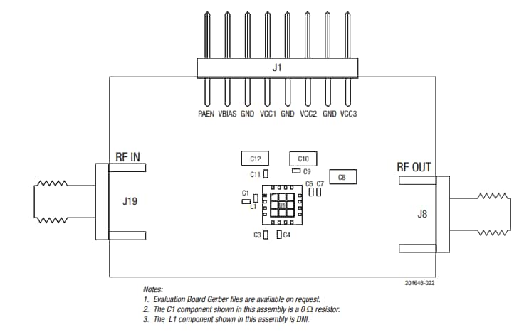 Mechanical Drawing - Skyworks Solutions Inc. SKY66312-11EK Evaluation Boards